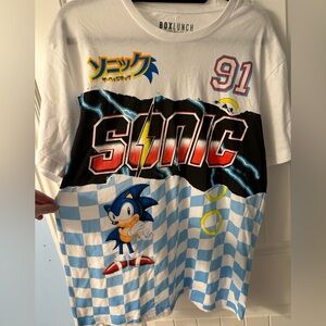 NWT Sonic the Hedgehog Checkered Flag T-Shirt - BoxLunch Exclusive XL